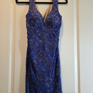 Emerald Sundae Royal Blue Lace  Dress